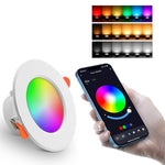 Đèn trần thông minh Tuya Bluetooth tròn âm trần RGBCW đổi màu điều chỉnh độ sáng, Tuya Bluetooth 10W 85-265V