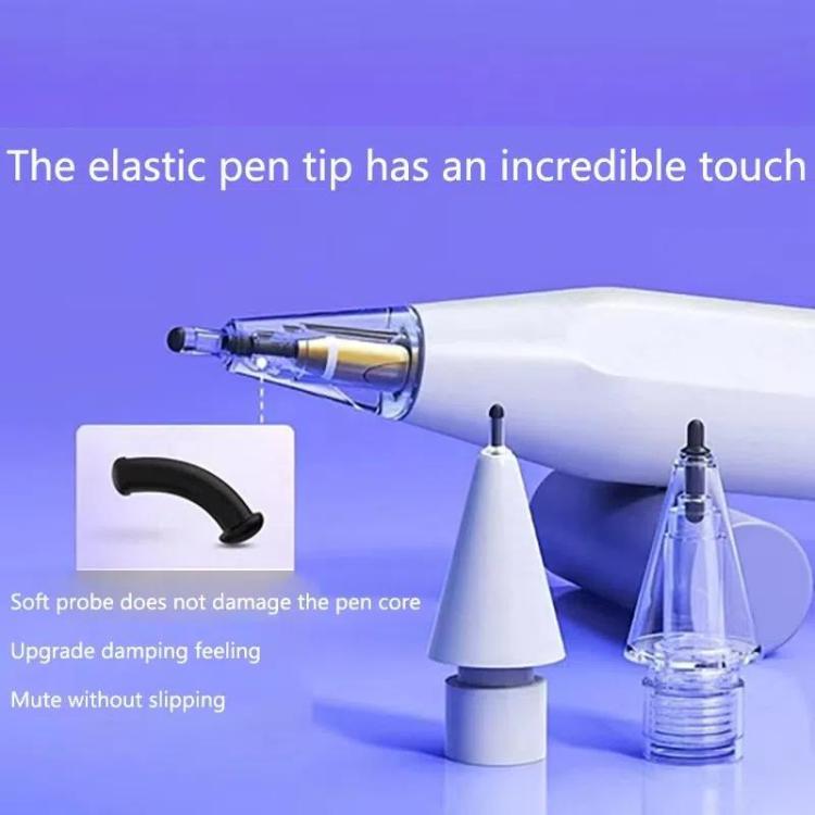 Đầu bút thay thế mềm đàn hồi yên tĩnh cho Apple Pencil 2 / 1, 4B trắng, 4B trong suốt, 2B trắng, 2B trong suốt, HB trắng, HB trong suốt