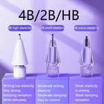 Đầu bút thay thế mềm đàn hồi yên tĩnh cho Apple Pencil 2 / 1, 4B trắng, 4B trong suốt, 2B trắng, 2B trong suốt, HB trắng, HB trong suốt