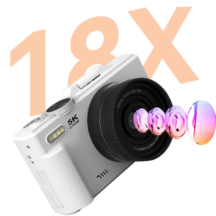 Máy ảnh kỹ thuật số W1 5K HD 75MP Zoom kỹ thuật số 18X WiFi Ghi hình video với màn hình lật, W1 trắng, W1 đen