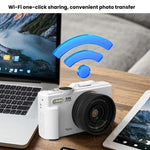 Máy ảnh kỹ thuật số W1 5K HD 75MP Zoom kỹ thuật số 18X WiFi Ghi hình video với màn hình lật, W1 trắng, W1 đen