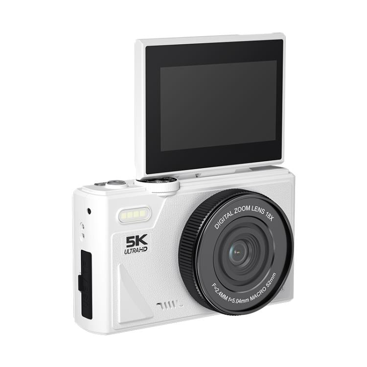 Máy ảnh kỹ thuật số W1 5K HD 75MP Zoom kỹ thuật số 18X WiFi Ghi hình video với màn hình lật, W1 trắng, W1 đen