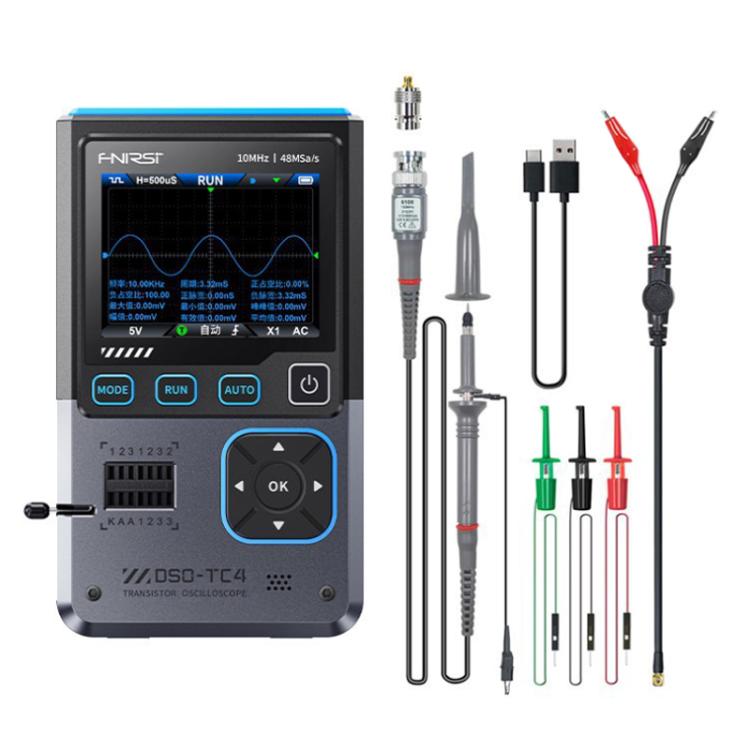 Máy hiện sóng 3 trong 1, máy kiểm tra transistor, máy phát tín hiệu băng thông 10M chống cháy, FNIRSI DSO-TC4