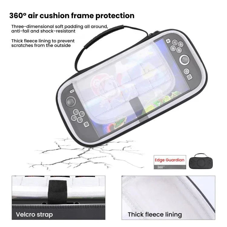 Túi đựng di động họa tiết O-Pattern cho Nintendo Switch 2, Túi PU O-Pattern Đen, Túi vải O-Pattern Xám