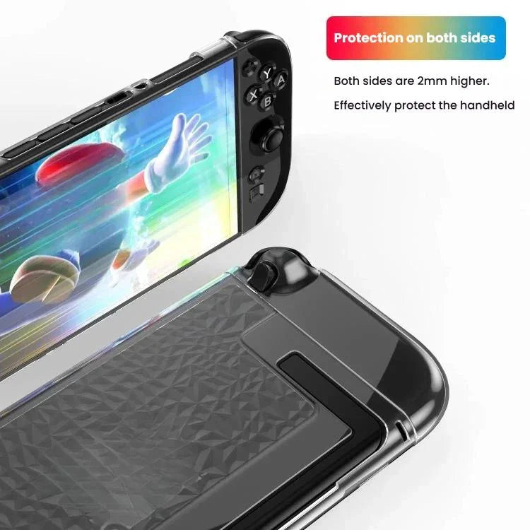 Ốp lưng trong suốt tách rời TPU+PC chống sốc cho Nintendo Switch 2, Ốp lưng tách rời TPU+PC kiểu kim cương