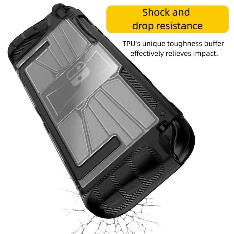 Ốp lưng liền TPU + PC chống sốc cho máy chơi game Nintendo Switch 2, Ốp lưng liền TPU + PC màu đen, Ốp lưng liền TPU + PC màu trắng