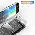 Ốp lưng liền TPU + PC chống sốc cho máy chơi game Nintendo Switch 2, Ốp lưng liền TPU + PC màu đen, Ốp lưng liền TPU + PC màu trắng