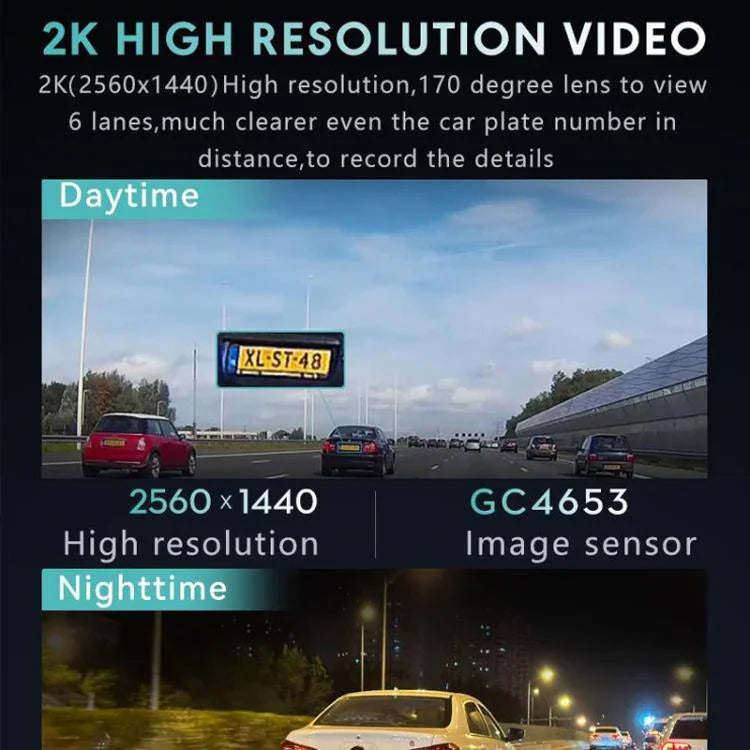 Camera ẩn Anytek T2 PRO 3.0 inch 2K HD nhìn ban đêm, ghi hình kép trước và sau, T2 PRO