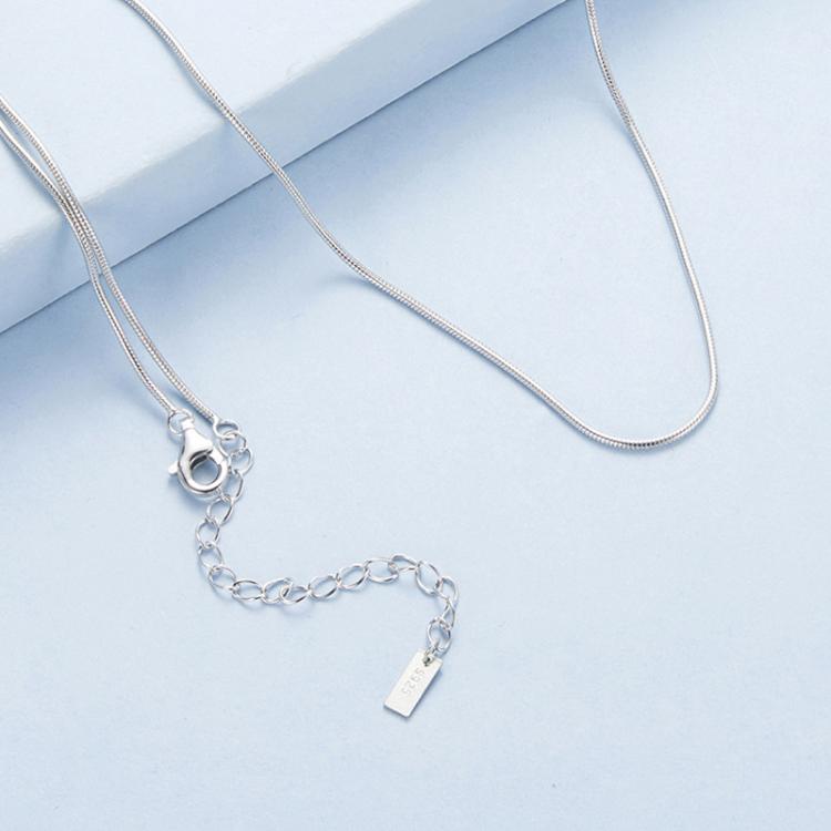 Dây chuyền xương rắn cơ bản mạ bạch kim bạc S925, độ dày S 0.08cm