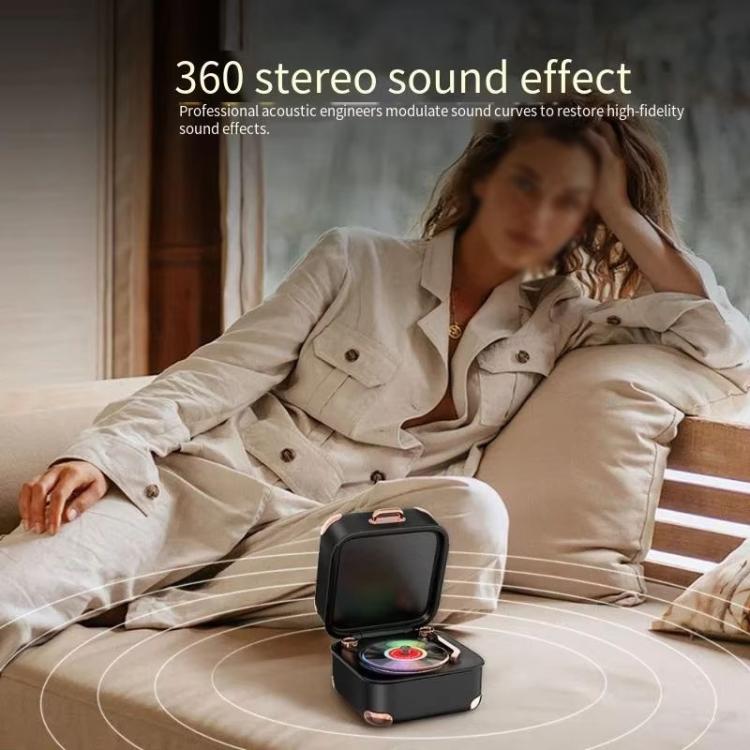 Loa Bluetooth gramophone mini màu sắc AVWOO A17 phong cách cổ điển