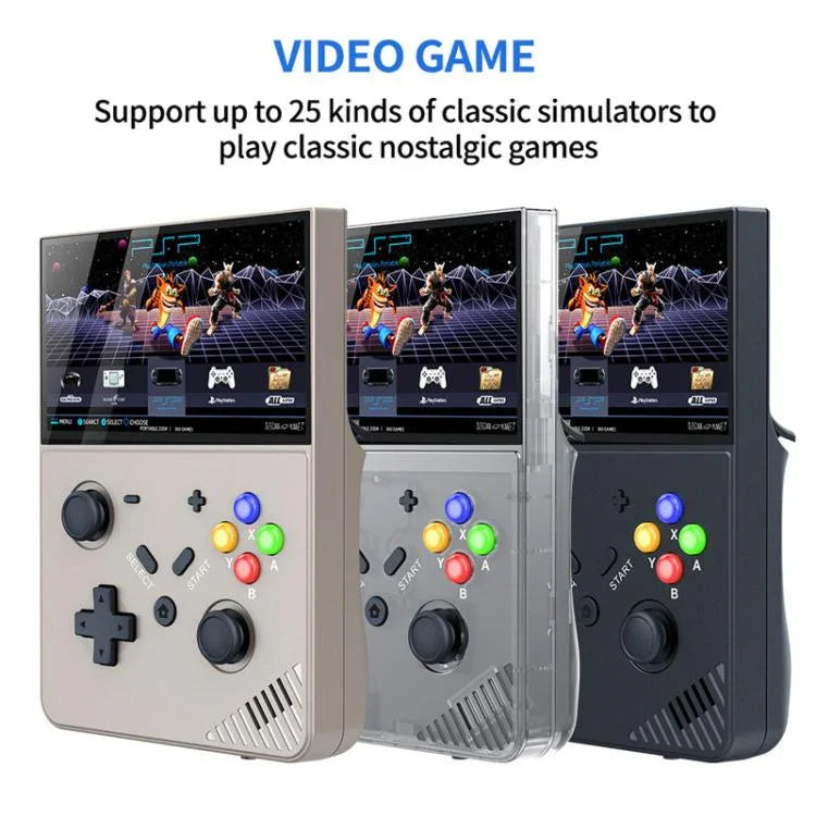 Máy chơi game cầm tay R43 Pro màn hình 4.3 inch HD 4K, máy chơi game video di động tại nhà, màu đen trong suốt 64G, xám 64G, đen trong suốt 128G, xám 128G
