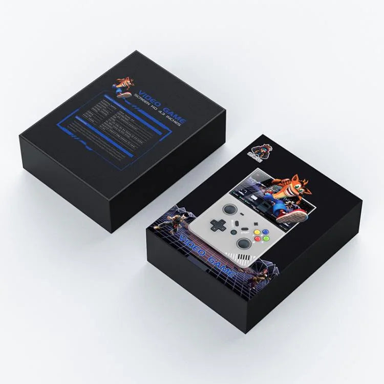 Máy chơi game cầm tay R43 Pro màn hình 4.3 inch HD 4K, máy chơi game video di động tại nhà, màu đen trong suốt 64G, xám 64G, đen trong suốt 128G, xám 128G