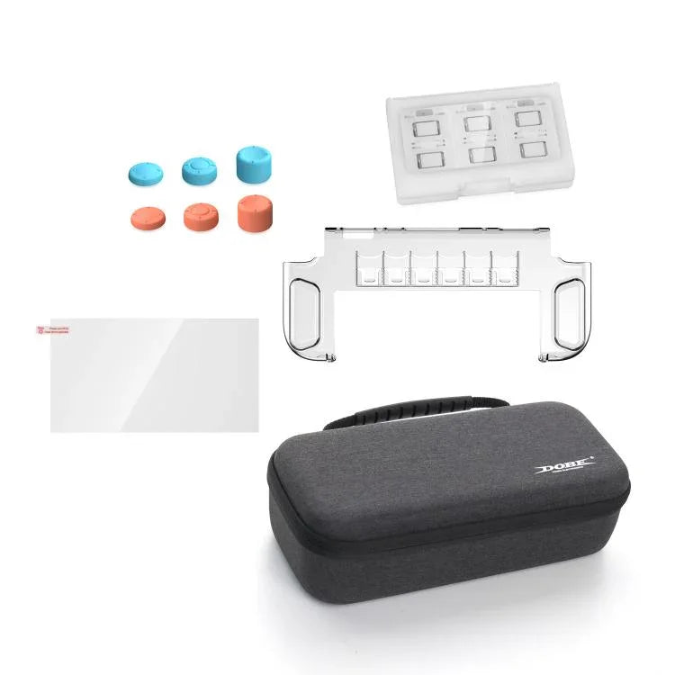 DOBE TNS-5112 Cho Switch 2 Bộ Túi Lưu Trữ Chủ 10 Trong 1 + Vỏ Pha Lê + Miếng Dán Cường Lực + Bộ Bảo Vệ Nắp Cần Điều Khiển Chống Rơi