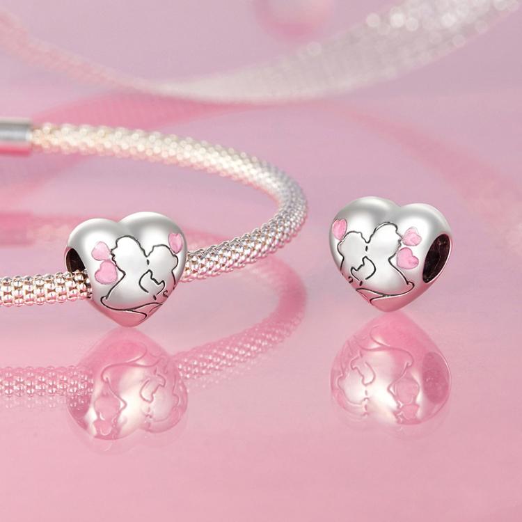 Hạt bạc S925 giọt dầu đôi hôn tình yêu