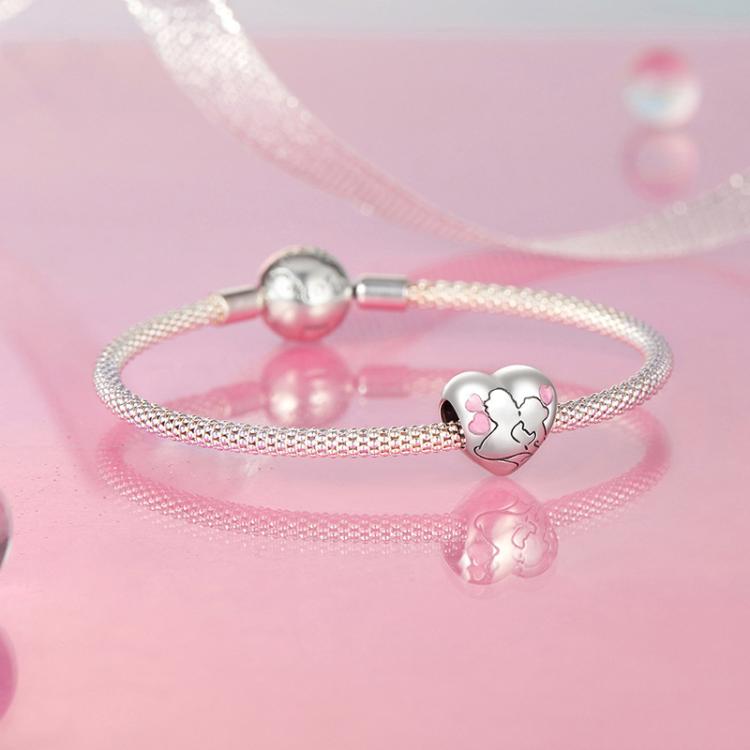 Hạt bạc S925 giọt dầu đôi hôn tình yêu