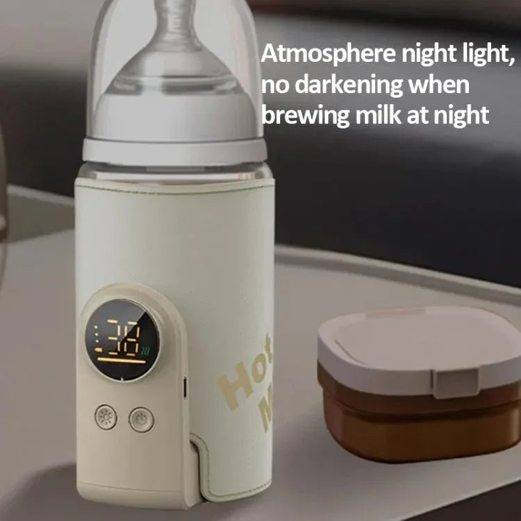 Máy hâm sữa bình sữa không dây 18W, 6 mức nhiệt điều chỉnh, vỏ giữ nhiệt sữa cho bú mẹ và sữa công thức, 6000mAh, 8000mAh, 10000mAh