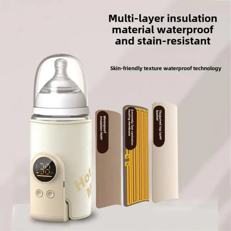 Máy hâm sữa bình sữa không dây 18W, 6 mức nhiệt điều chỉnh, vỏ giữ nhiệt sữa cho bú mẹ và sữa công thức, 6000mAh, 8000mAh, 10000mAh
