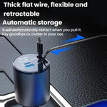 100W Metal Car Retractable Cable Cigarette Lighter Charger, 8 Pin+TYPE-C, 8 Pin+8 Pin (2.4A), TYPE-C+TYPE-C (PD+QC)