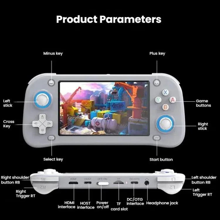 Máy chơi game cầm tay Retro XF43 mã nguồn mở màn hình lớn 4.3 inch, bộ nhớ 64G, 128G