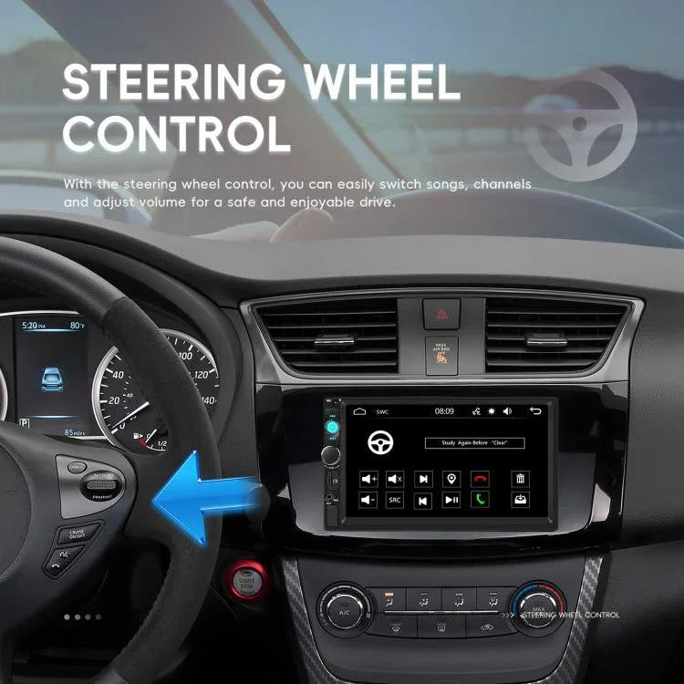 Đầu phát MP5 ô tô 7 inch có dây, Carplay kép, Bluetooth, màn hình lớn, điều khiển trung tâm xe, tiêu chuẩn, tiêu chuẩn + 12 đèn camera