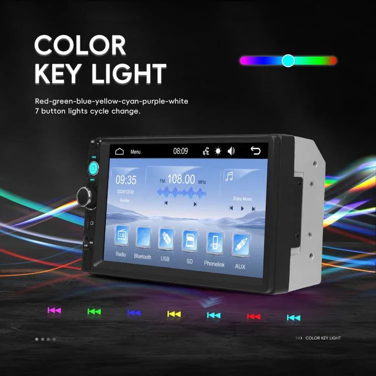 Đầu phát MP5 ô tô 7 inch có dây, Carplay kép, Bluetooth, màn hình lớn, điều khiển trung tâm xe, tiêu chuẩn, tiêu chuẩn + 12 đèn camera