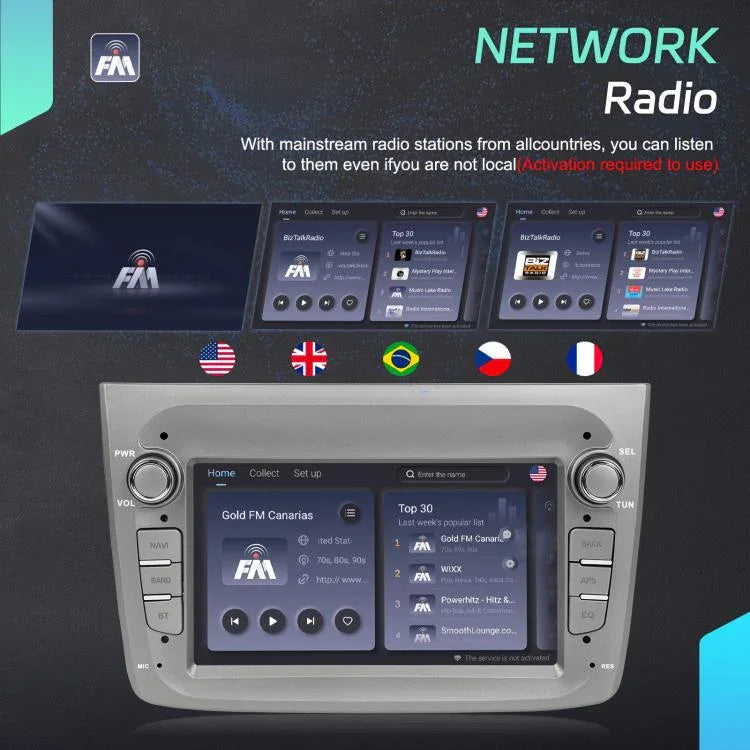 Màn hình ngang 7 inch Android tích hợp Carplay 15 cho Alfa Romeo MITO 2008-2016, bộ điều khiển trung tâm xe, 4+64G, 2+64G