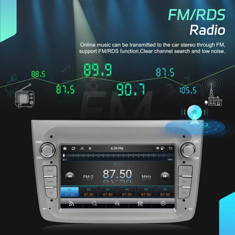 Màn hình ngang 7 inch Android tích hợp Carplay 15 cho Alfa Romeo MITO 2008-2016, bộ điều khiển trung tâm xe, 4+64G, 2+64G