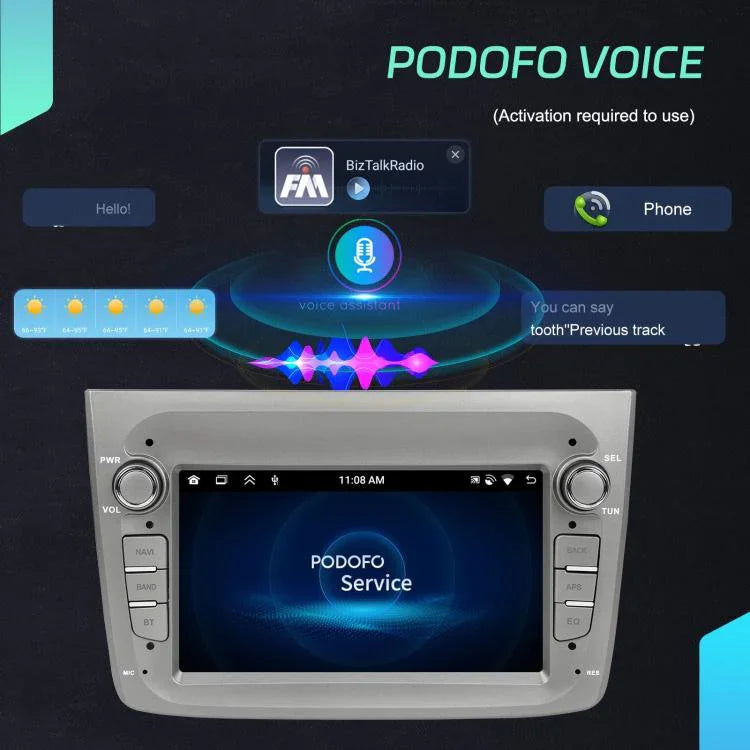 Màn hình ngang 7 inch Android tích hợp Carplay 15 cho Alfa Romeo MITO 2008-2016, bộ điều khiển trung tâm xe, 4+64G, 2+64G