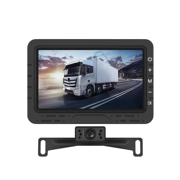 Màn hình kỹ thuật số không dây HD 4.3 inch 1:1 cho xe, máy điều khiển trung tâm xe đa năng, có giá đỡ biển số dài Bắc Mỹ, có giá đỡ biển số ngắn châu Âu