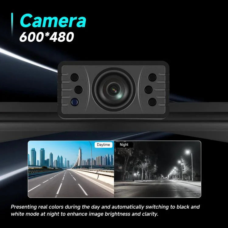 Màn hình kỹ thuật số không dây HD 4.3 inch 1:1 cho xe, máy điều khiển trung tâm xe đa năng, có giá đỡ biển số dài Bắc Mỹ, có giá đỡ biển số ngắn châu Âu