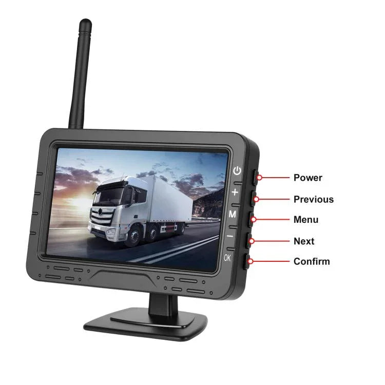 Màn hình kỹ thuật số không dây HD 4.3 inch 1:1 cho xe, máy điều khiển trung tâm xe đa năng, có giá đỡ biển số dài Bắc Mỹ, có giá đỡ biển số ngắn châu Âu