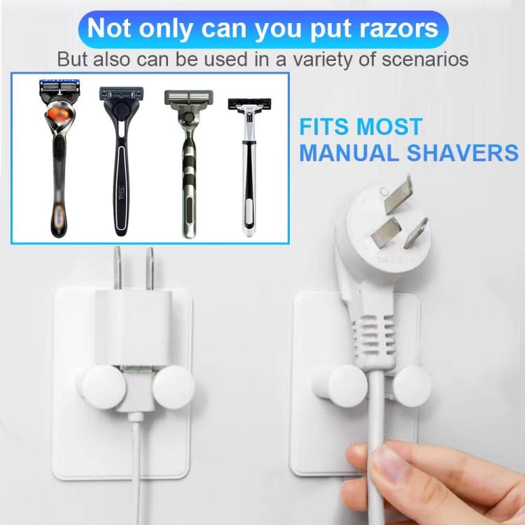 3 chiếc/gói móc treo dao cạo gắn tường không cần khoan, móc dao cạo tay/cạo an toàn