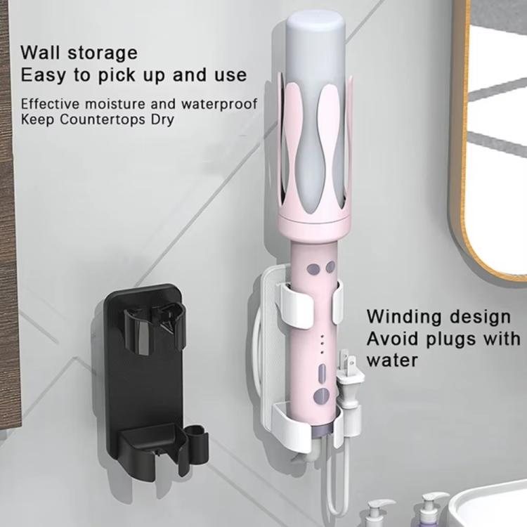 Giá đỡ máy uốn tóc gắn tường phòng tắm với kẹp điều chỉnh và cuộn dây tích hợp