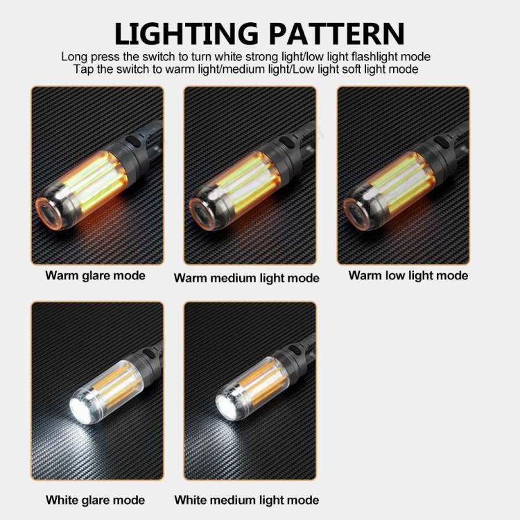 Đèn lồng & đèn pin cắm trại nguồn sáng kép sạc lại, ánh sáng vàng ấm/trắng, đèn di động ngoài trời, 8 sợi tungsten, 4 sợi tungsten