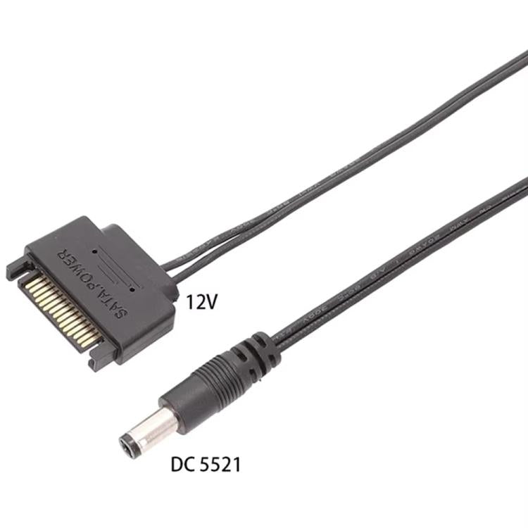 Cáp kết nối SATA đực sang DC 5.5 x 2.1mm 12V, dài 20cm, 50cm, 100cm