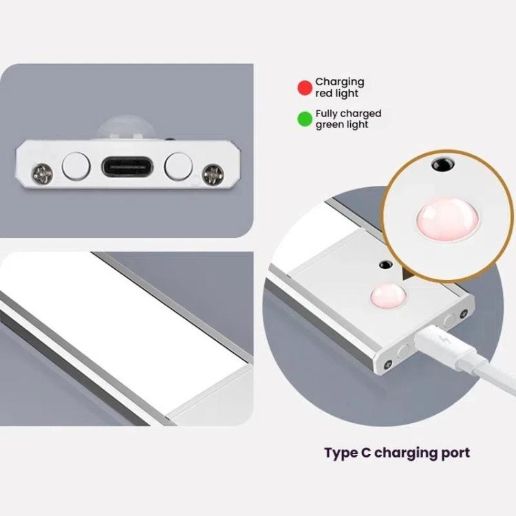 Đèn thanh cảm biến chuyển động có thể sạc lại cho tủ quần áo với điều khiển từ xa, 20cm bạc, 40cm bạc, 60cm bạc, 80cm bạc, 20cm đen, 40cm đen, 60cm đen, 80cm đen