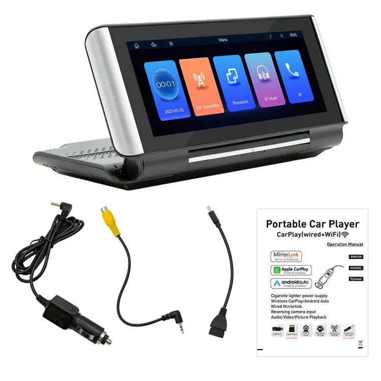 Đầu phát MP5 ô tô Bluetooth 6.86 inch gập được, hỗ trợ MirrorLink/CarPlay/Android Auto, B5370, B5370 + camera lùi 4 đèn LED, B5370 + camera lùi 8 đèn LED, B5370 + camera lùi 12 đèn LED
