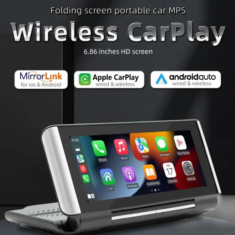 Đầu phát MP5 ô tô Bluetooth 6.86 inch gập được, hỗ trợ MirrorLink/CarPlay/Android Auto, B5370, B5370 + camera lùi 4 đèn LED, B5370 + camera lùi 8 đèn LED, B5370 + camera lùi 12 đèn LED
