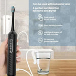 Bàn chải điện 3 trong 1, máy tăm nước & máy tăm nước miệng với bình chứa 180ml có thể tháo rời