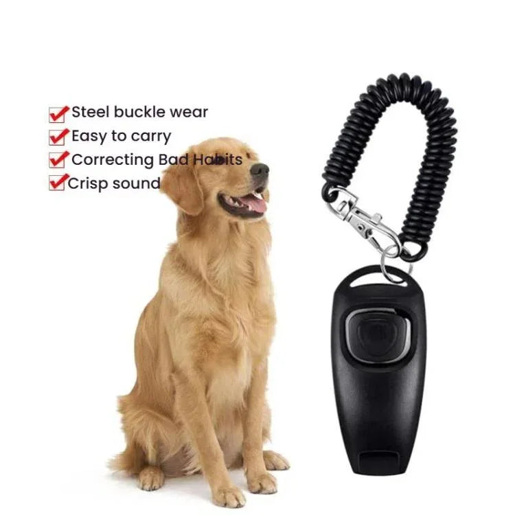 Bộ Huấn Luyện Thú Cưng 2 Trong 1: Clicker Và Còi Huấn Luyện Kèm Dây Đeo Tay Dài