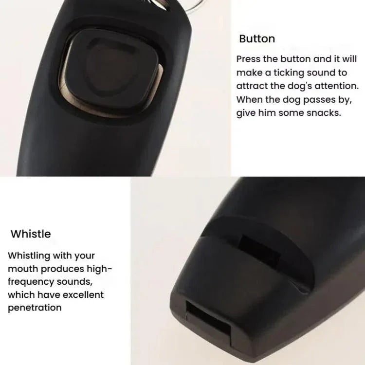 Bộ Huấn Luyện Thú Cưng 2 Trong 1: Clicker Và Còi Huấn Luyện Kèm Dây Đeo Tay Dài