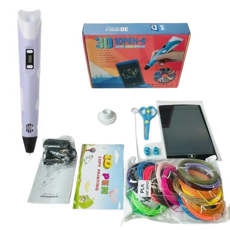Bộ bút in 3D cầm tay với 20 màu sợi PLA, bảng vẽ, đế, kéo, bảo vệ ngón tay, sách nghệ thuật & phụ kiện, phích cắm Mỹ, phích cắm Anh, phích cắm EU
