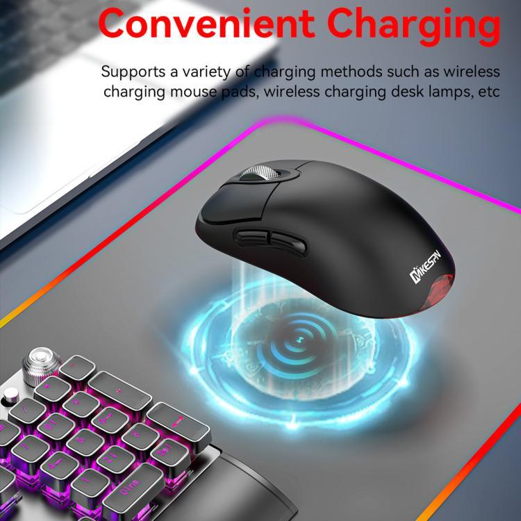 Chuột chơi game không dây ba chế độ 24000 DPI, 6 chế độ đèn RGB, có thể sạc lại, lập trình macro, màu đen, trắng, hồng, sạc không dây màu đen, sạc không dây màu trắng, sạc không dây màu hồng