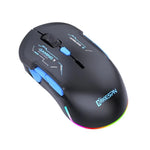 Chuột chơi game MKESPN W12 5 kênh ba chế độ 10 phím 10000 DPI thiết kế thuận cả hai tay RGB Macro, W12 Xanh dương, W12 Đỏ