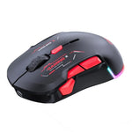 Chuột chơi game MKESPN W12 5 kênh ba chế độ 10 phím 10000 DPI thiết kế thuận cả hai tay RGB Macro, W12 Xanh dương, W12 Đỏ