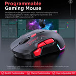 Chuột chơi game MKESPN W12 5 kênh ba chế độ 10 phím 10000 DPI thiết kế thuận cả hai tay RGB Macro, W12 Xanh dương, W12 Đỏ