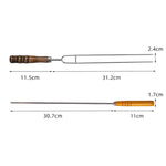 NOBANA Outdoor BBQ Grilling Fork Portable Stainless Steel Wooden Handle Grilling Skewer With Storage Bag, 7pcs /Set White, 7pcs /Set Black, 10pcs /Set White, 10pcs /Set Black