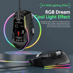 Chuột chơi game có dây MKESPN X13 RGB tốc độ đầy đủ 12400 DPI 10 phím, bánh xe cuộn kép, lập trình macro, X13