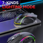 Chuột chơi game không dây MKESPN W605 ba chế độ 24000 DPI 12 phím tùy chỉnh macro, W605