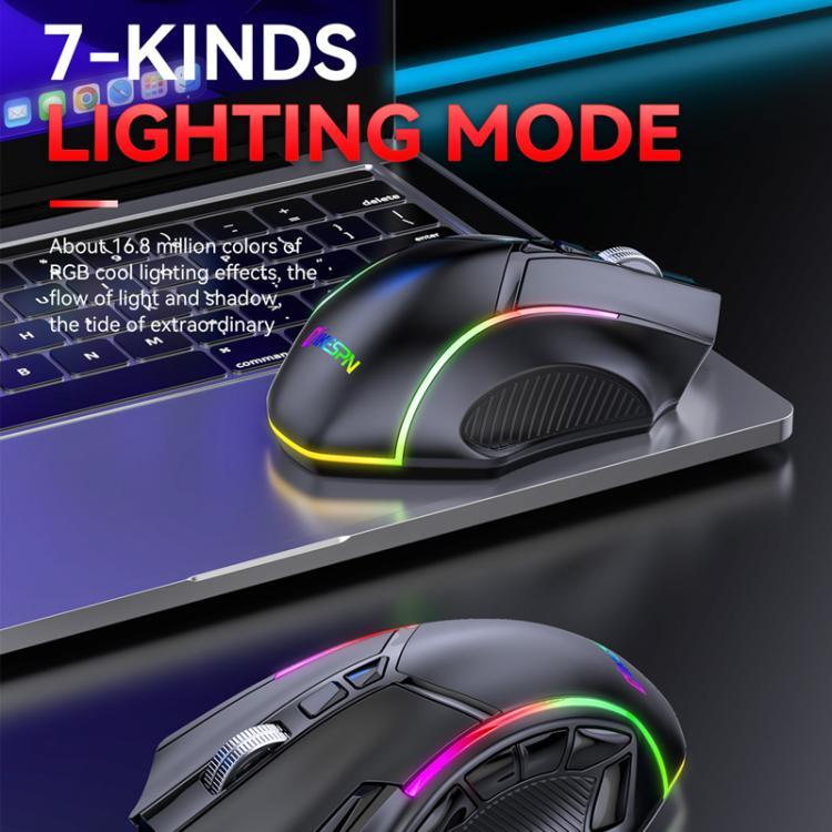 Chuột chơi game không dây MKESPN W605 ba chế độ 24000 DPI 12 phím tùy chỉnh macro, W605
